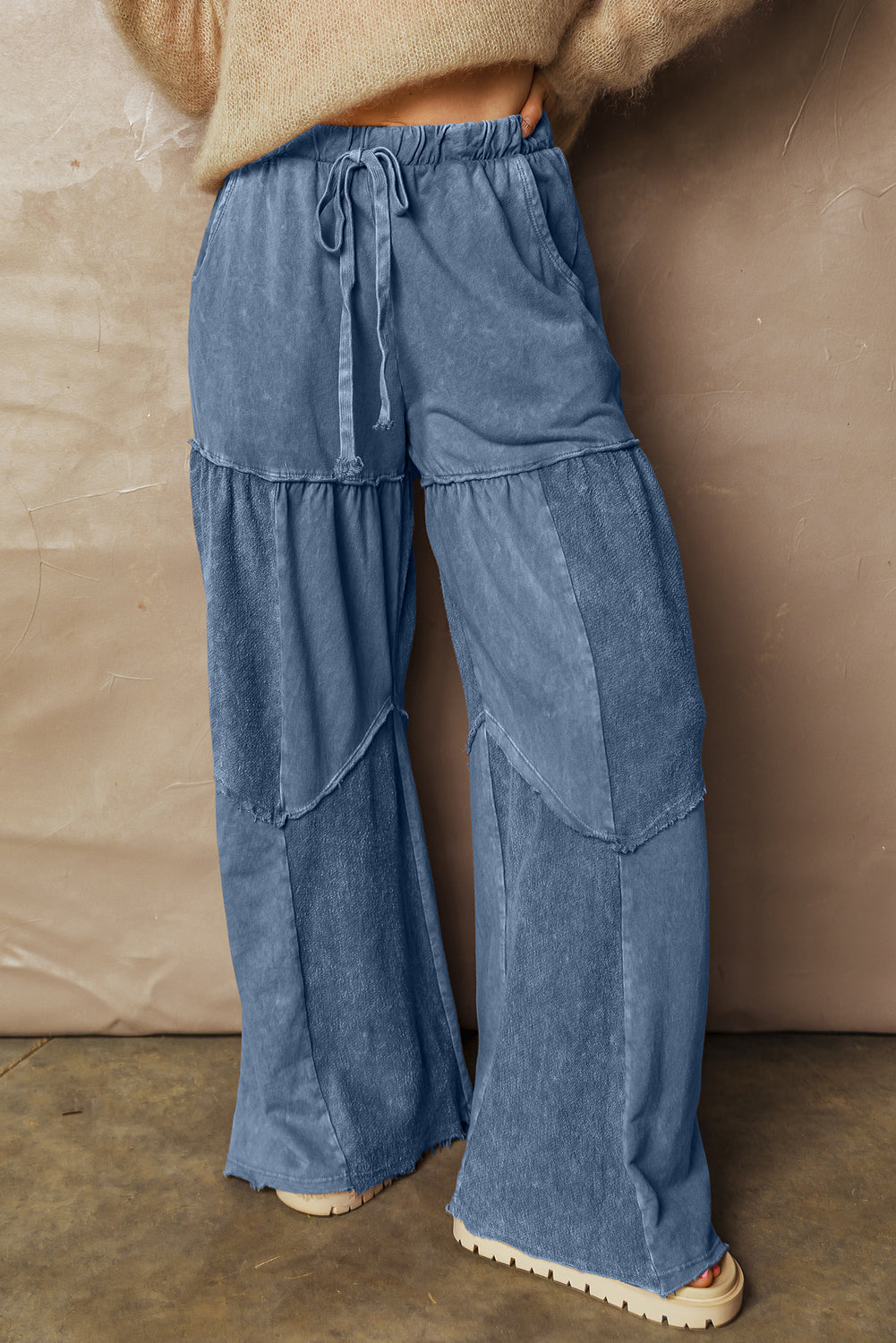 Lucy Leg Patchwork Drawstring Pants