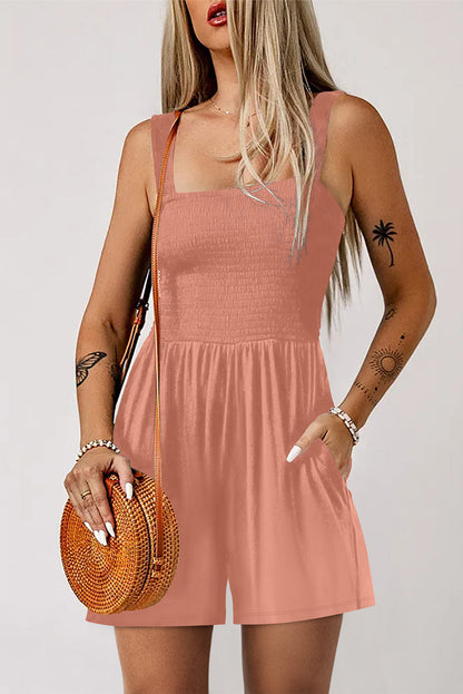Ellis Casual Smocked Sleeveless Romper