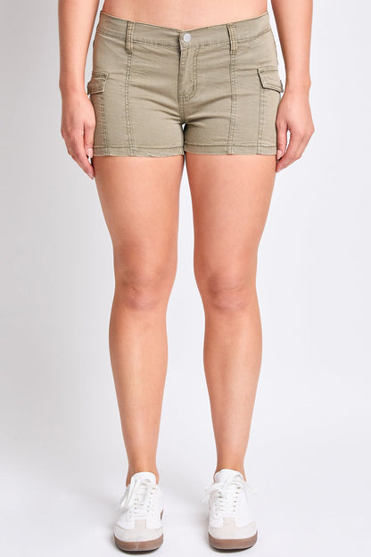 Women's Low Rise Poplin Cargo Shorts