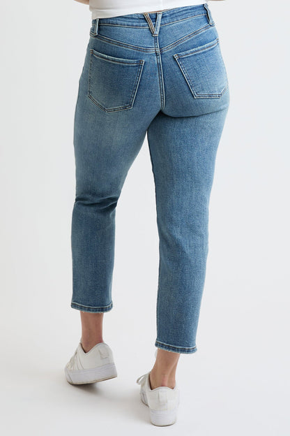 Women's Premium Stretch Cropped Slim Straight Jeans