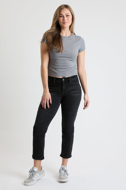 Women's Premium Stretch Cropped Slim Straight Jeans