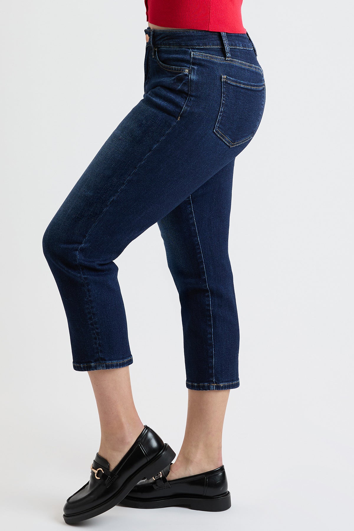 Women's High Rise Premium Stretch Cropped Slim Straight