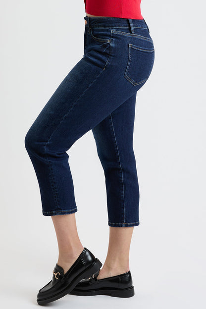 Women's High Rise Premium Stretch Cropped Slim Straight