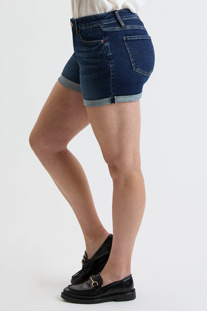 Women's High Rise Premium Stretch Fold-Over Cuff Shorts