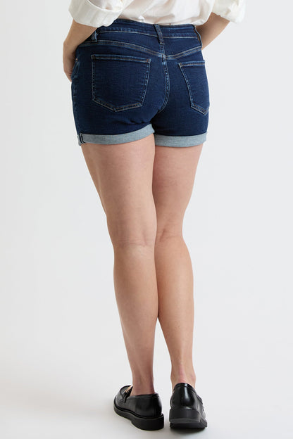Women's High Rise Premium Stretch Fold-Over Cuff Shorts