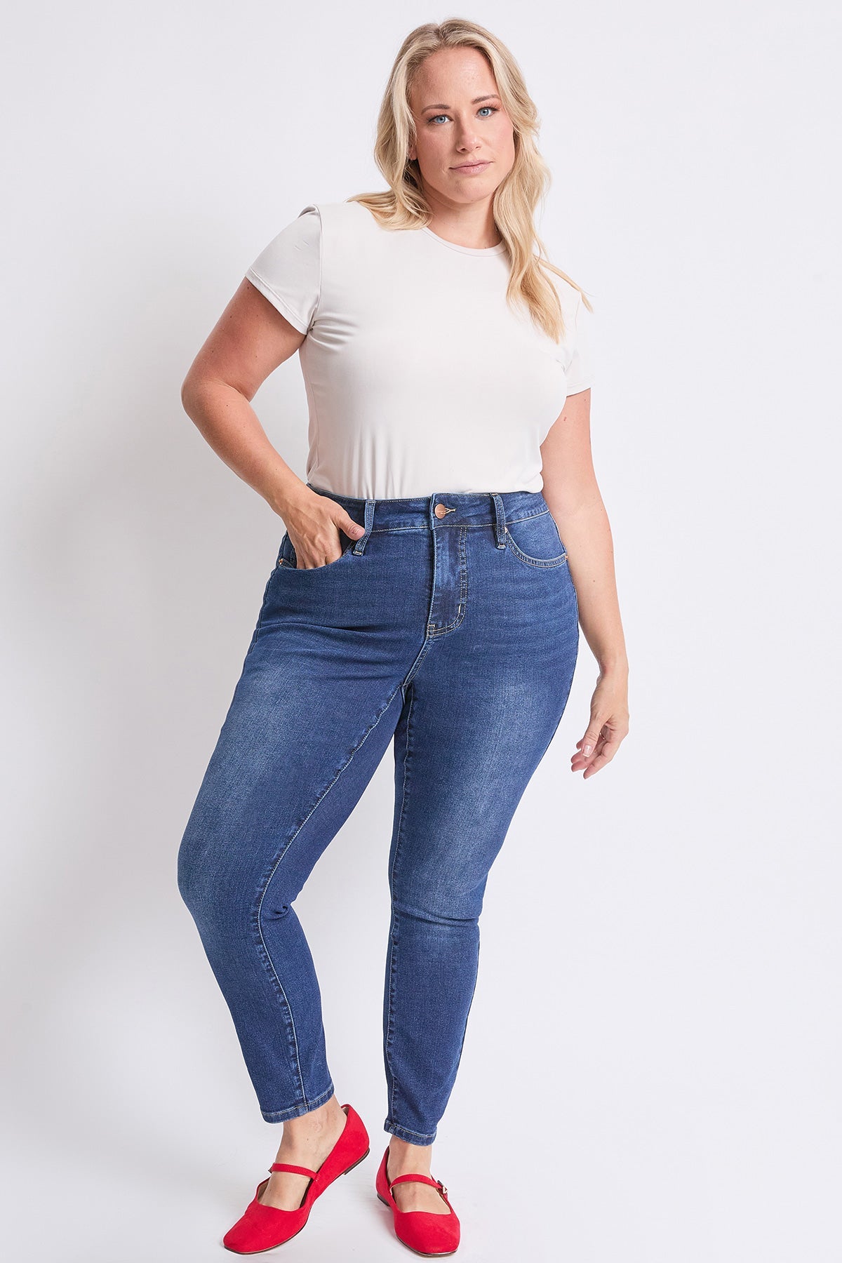 Women's Plus Basic 5 Pocket Skinny High Rise Jeans