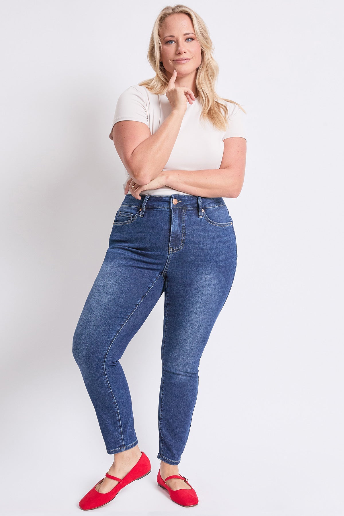 Women's Plus Basic 5 Pocket Skinny High Rise Jeans