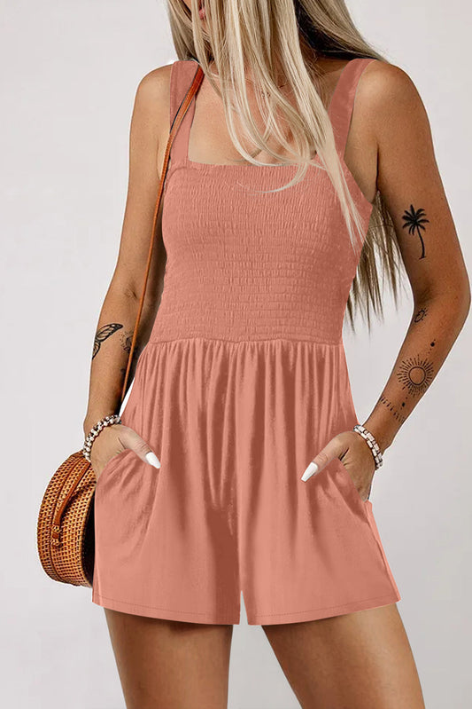 Ellis Casual Smocked Sleeveless Romper