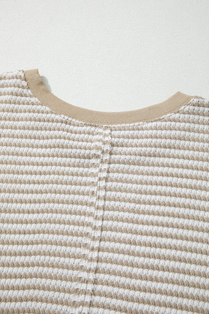 Vanessa Knit Ribbed Trim Long Sleeve PLUS Top