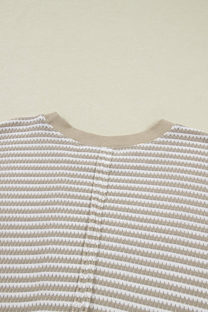 Vanessa Knit Ribbed Trim Long Sleeve PLUS Top